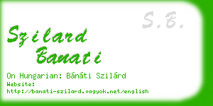 szilard banati business card